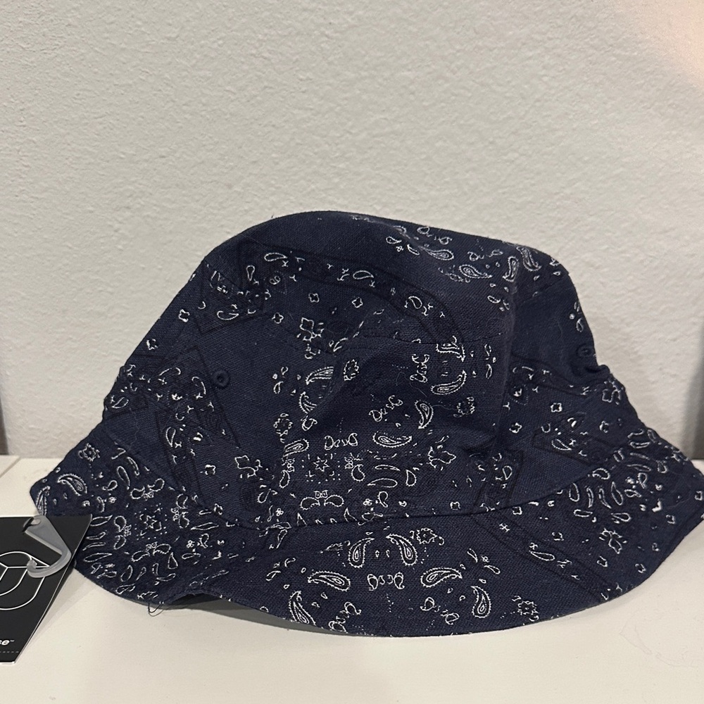 Original Use Dark Blue Paisley Bucket Hat